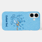 Blue Cat mit Violin iPhone Case (Rückseite (Horizontal))