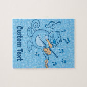 Blue Cat mit Violin Jigsaw Puzzle (Horizontal)