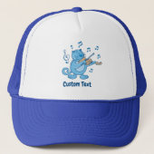 Blue Cat mit Violin Trucker Hat Truckerkappe (Vorderseite)