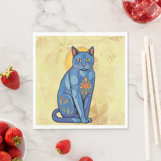 Blue Cat Paper Napkin Serviette (Beispiel)