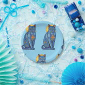 Blue Cat Paper Plate Pappteller (Party)