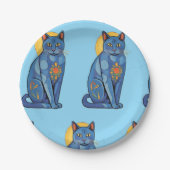 Blue Cat Paper Plate Pappteller (Vorderseite)