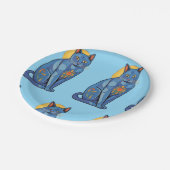 Blue Cat Paper Plate Pappteller (Schrägansicht)