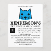 Blue Cat, Pet Store & Groomer Werbung Flyer (Vorne)