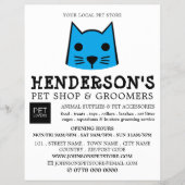 Blue Cat, Pet Store & Groomer Werbung Flyer (Vorne)