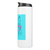 Blue Cat Pink Glasses Thermosbecher (Nach rechts gedreht)