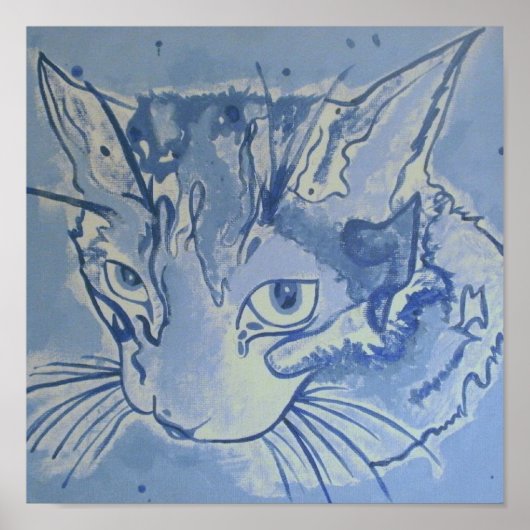 Blue Cat Poster (Vorne)