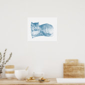 Blue Cat Poster (Küche)