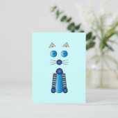 Blue CAT Postkarte (Stehend Vorderseite)