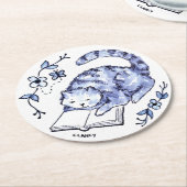Blue Cat Reader Paper Untersetzer (Angewinkelt)