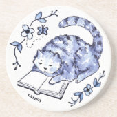 Blue Cat Reading Untersetzer (Vorne)