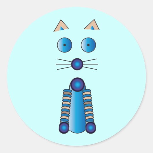 Blue CAT Runder Aufkleber (Vorderseite)