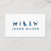 Blue Cat Silhouette Cloud Watercolor Minimal Visitenkarte (Vorderseite)