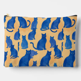 Blue Cat Silhouette Druck Nähtasche Zubehörtasche