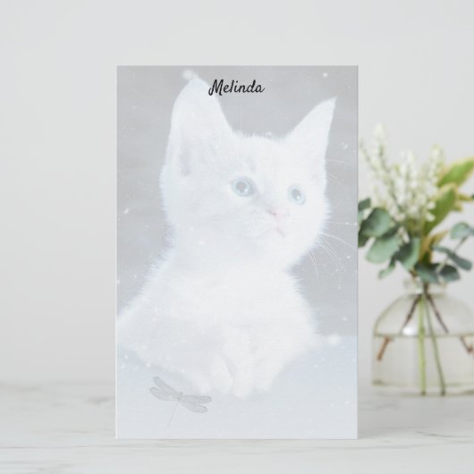 Blue Cat Stationery Briefpapier (Stehend Vorderseite)