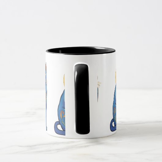 Blue Cat Sunrise Tasse (Griff)