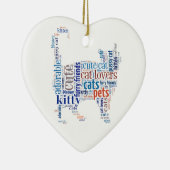 Blue Cat Text Design Keramikornament (Rechts)