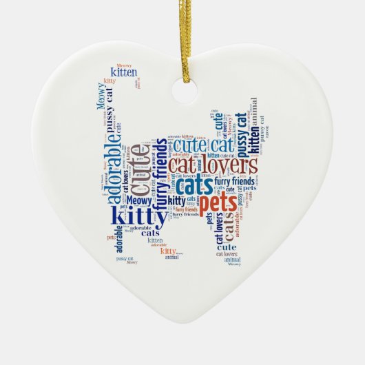 Blue Cat Text Design Keramikornament (Vorne)