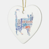Blue Cat Text Design Keramikornament (Links)