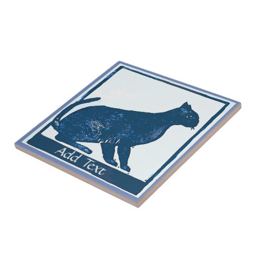 Blue Cat Tile, Text hinzufügen Fliese (Seite)