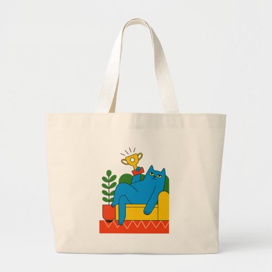 Blue Cat Trophy Lounger - Tot Jumbo Stoffbeutel (Vorne)