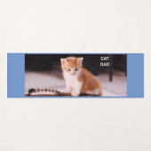 Blue "Cat Vater" Orange Kitten Yogamatte (Vorderseite (Horizontal))