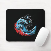 Blue Cat Wave for Kamala 47 Funny Cat Ladys 2024 Mousepad (Mit Mouse)
