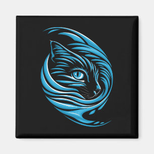 Blue Cat Wave for Kamala 47 Funny Cat Ladys Harri Magnet
