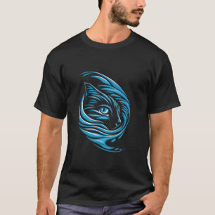Blue Cat Wave For kamala 47 Funny Cat Ladys Harri T-Shirt