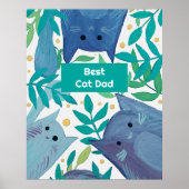 Blue Cats & Filialen Best cat dad Poster (Vorne)