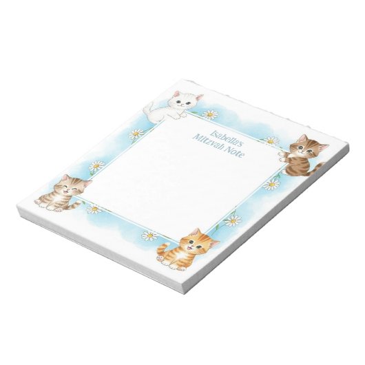 Blue Cats Personalisiert Mitzvah Notes Notepad Notizblock (Rotiert)