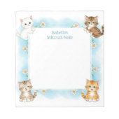 Blue Cats Personalisiert Mitzvah Notes Notepad Notizblock (Vorderseite)