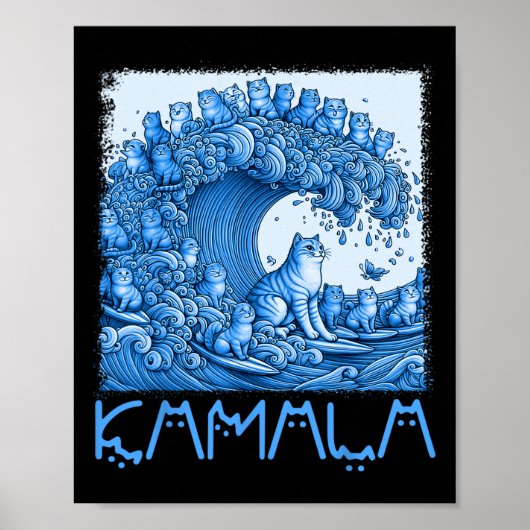 Blue Cats Wave for Kamala 2024 Poster (Vorne)