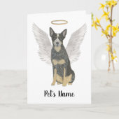 Blue Cattledog Heeler Beileid Memorial Karte (Gelbe Blume)