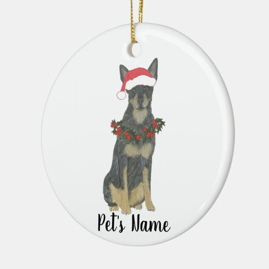 Blue Cattledog Heeler Christmas Keramik Ornament (Links)