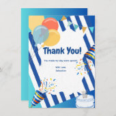 Blue Celebration Dankeschön Card Dankeskarte (Vorne/Hinten)