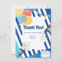 Blue Celebration Dankeschön Card