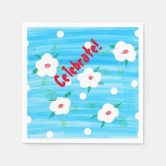 Blue Celebration Napkins Serviette (Vorderseite)