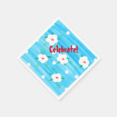 Blue Celebration Napkins Serviette (Ecke)