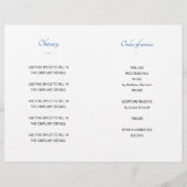 Blue Celebration of Life Foto Funeral Program Flyer (Hinten)