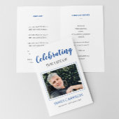 Blue Celebration of Life Funeral Foto Program