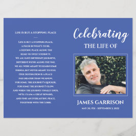 Blue Celebration of Life Funeral Program
