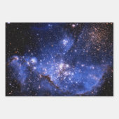 Blue Celestial Galaxy Stars Foto Geschenkpapier Set (Vorderseite 3)