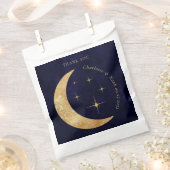 Blue Celestial Gold Moon Stars Wedding Geschenktütchen (Ausgeschnitten)