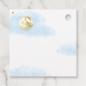 Blue Celestial Over the Moon and Stars Baby Shower Geschenkanhänger (Rückseite)