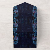 Blue Celestial Rose Wedding All In One Einladung (Außenbereich)