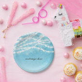 Blue Celestial String Lights Rustic Wedding Party Pappteller (Party)