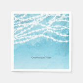 Blue Celestial String Lights Rustic Wedding Party Serviette (Vorderseite)