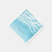 Blue Celestial String Lights Rustic Wedding Party Serviette (Ecke)