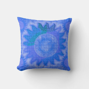 Blue Celestial Sun Pillows Kissen